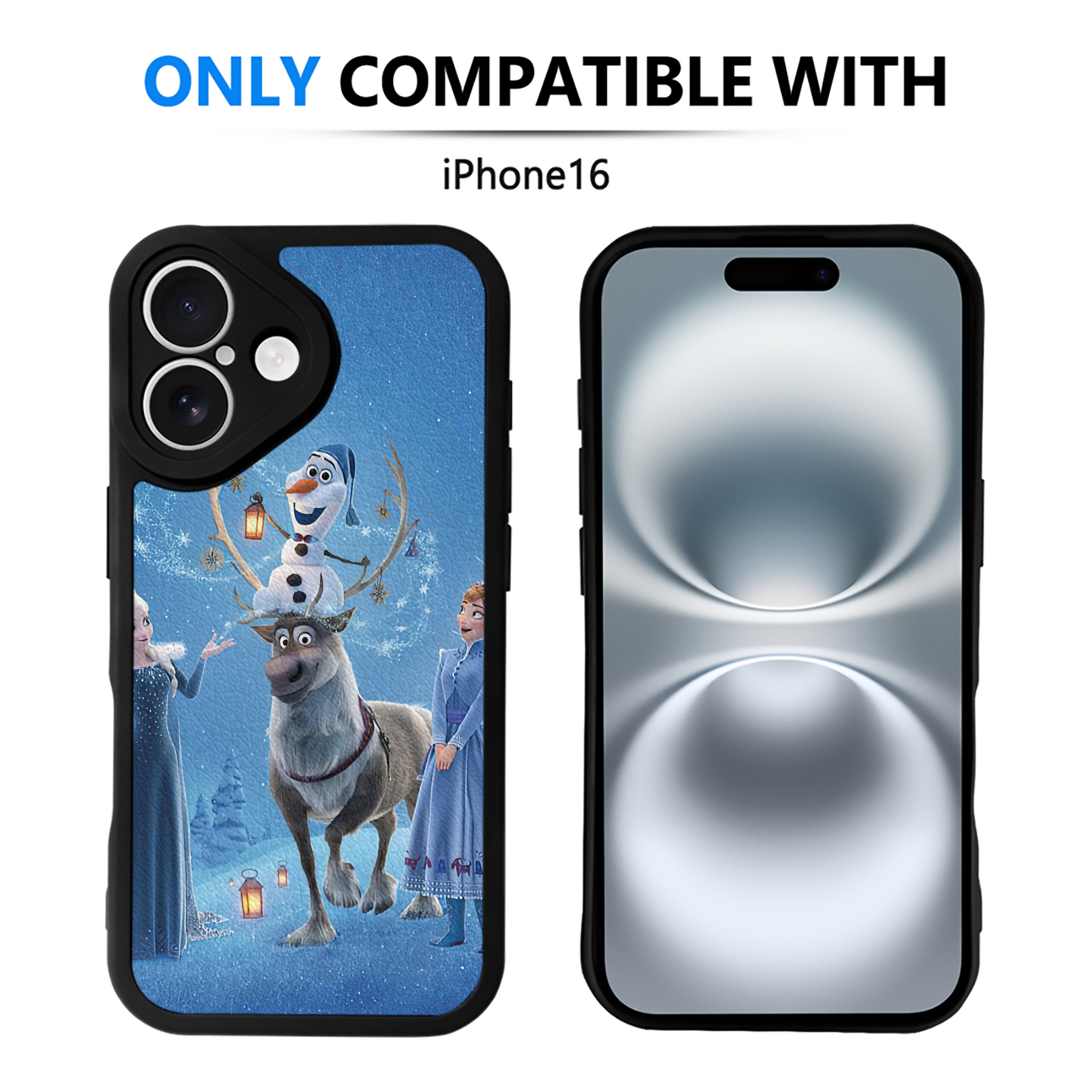（画像用） アナと雪の女王 アンナ エルサ Frozen Anna Elsa 【iPhone 16シリーズ対応】シリコンスマホケース（レザー調） 材質：シリコン